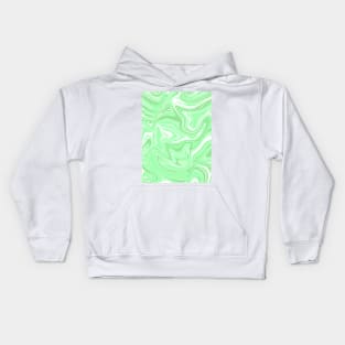 Green Liquid Marble Kids Hoodie